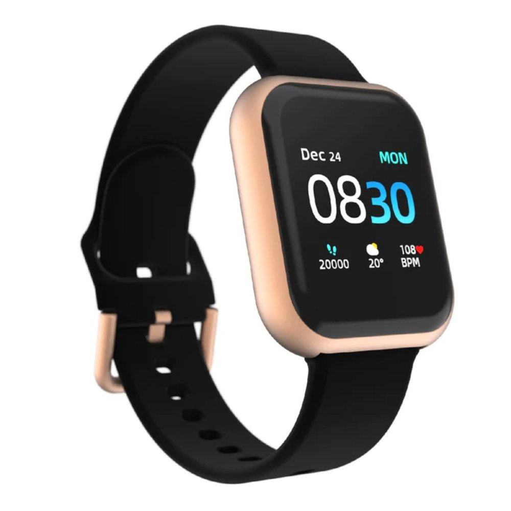 NWT iTouch Air 3, 40mm Rose Gold Case with Black Band Unisex Smartwatch